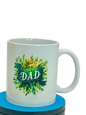Dad Mug White and Green Botanical